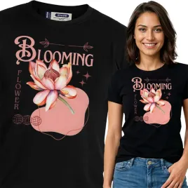koszulka-damska-czarny-bawelna-t-shirt-l-nadruk-wzory-kwiaty-top