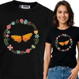 koszulka-damska-czarny-bawelna-t-shirt-m-nadruk-kwiatowe-wzory