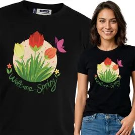 koszulka-damska-czarny-bawelna-t-shirt-xxl-nadruk-kwiatowe-wzory