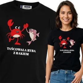 koszulka-damska-czarna-bawelna-t-shirt-xl-nadruk-tancowala-ryba-z-rakiem