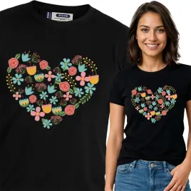 koszulka-damska-czarny-bawelna-t-shirt-m-nadruk-kwiatowe-wzory