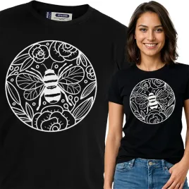 koszulka-damska-czarna-bawelna-t-shirt-m-nadruk-wzory-boho