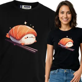 koszulka-damska-czarna-bawelna-t-shirt-xxl-nadruk-sushi