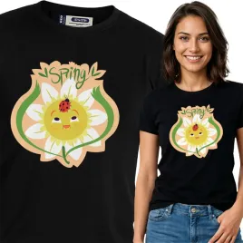 koszulka-damska-czarny-bawelna-t-shirt-m-nadruk-kwiatowe-wzory