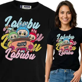 koszulka-damska-czarna-bawelna-t-shirt-xxl-nadruk-labubu