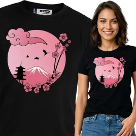 koszulka-damska-czarna-bawelna-t-shirt-l-nadruk-japonia