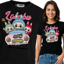 koszulka-damska-czarna-bawelna-t-shirt-xl-nadruk-labubu
