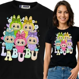 koszulka-damska-czarna-bawelna-t-shirt-l-nadruk-labubu