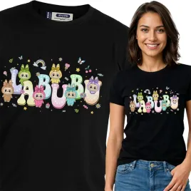 koszulka-damska-czarna-bawelna-t-shirt-xl-nadruk-wzory-labubu