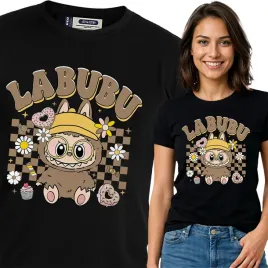 koszulka-damska-czarna-bawelna-t-shirt-xl-nadruk-wzory-labubu