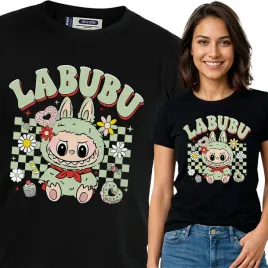 koszulka-damska-czarna-bawelna-t-shirt-s-nadruk-wzory-labubu