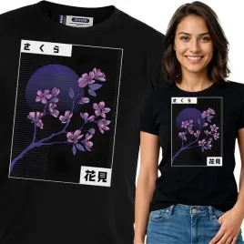 koszulka-damska-czarna-bawelna-t-shirt-m-nadruk-japonia