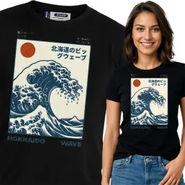 koszulka-damska-czarna-bawelna-t-shirt-m-nadruk-japonia