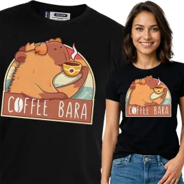 koszulka-damska-czarna-bawelna-t-shirt-s-nadruk-kapibara-capybara