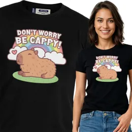 koszulka-damska-czarna-bawelna-t-shirt-xl-nadruk-kapibara-capybara