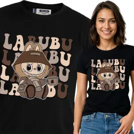 koszulka-damska-czarna-bawelna-t-shirt-xxl-nadruk-wzory-labubu
