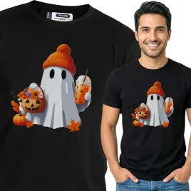 koszulka-meska-czarny-bawelna-t-shirt-xxl-nadruk-jesienne-wzory-pumpkin