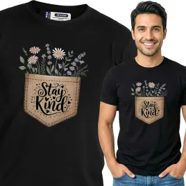 koszulka-meska-czarny-bawelna-t-shirt-xl-nadruk-kwiatowe-wzory-motywy