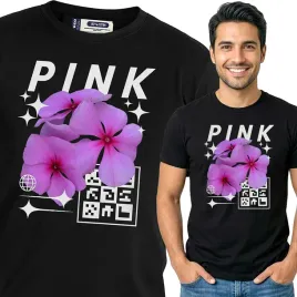koszulka-meska-czarny-bawelna-t-shirt-s-nadruk-wzory-kwiaty-top