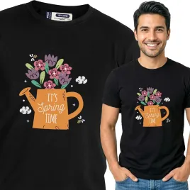 koszulka-meska-czarny-bawelna-t-shirt-xxl-nadruk-kwiatowe-wzory