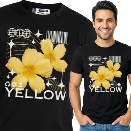 koszulka-meska-czarny-bawelna-t-shirt-xxl-nadruk-wzory-kwiaty-top
