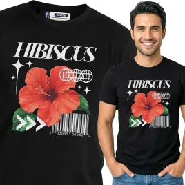 koszulka-meska-czarny-bawelna-t-shirt-m-nadruk-wzory-kwiaty-top