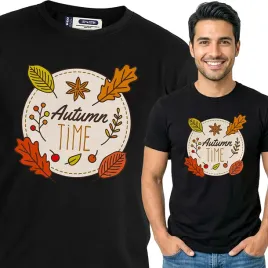 koszulka-meska-czarny-bawelna-t-shirt-xxl-nadruk-jesienne-wzory-pumpkin