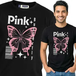 koszulka-meska-czarny-bawelna-t-shirt-m-nadruk-wzory-kwiaty-top