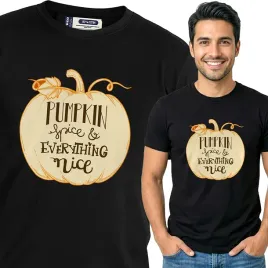 koszulka-meska-czarny-bawelna-t-shirt-xxl-nadruk-jesienne-wzory-pumpkin
