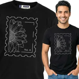 koszulka-meska-czarny-bawelna-t-shirt-m-nadruk-kwiatowe-wzory-motywy