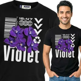 koszulka-meska-czarny-bawelna-t-shirt-s-nadruk-wzory-kwiaty-top