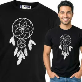 koszulka-meska-czarna-bawelna-t-shirt-m-nadruk-wzory-boho