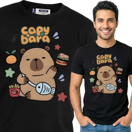 koszulka-meska-czarna-bawelna-t-shirt-m-nadruk-kapibara-capybara