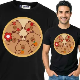 koszulka-meska-czarna-bawelna-t-shirt-m-nadruk-kapibara-capybara