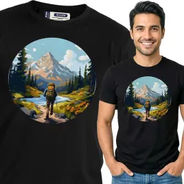 koszulka-meska-czarna-bawelna-t-shirt-s-nadruk-gory-kamping