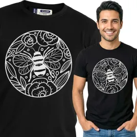 koszulka-meska-czarna-bawelna-t-shirt-m-nadruk-wzory-boho
