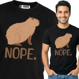 koszulka-meska-czarna-bawelna-t-shirt-xl-nadruk-kapibara-capybara