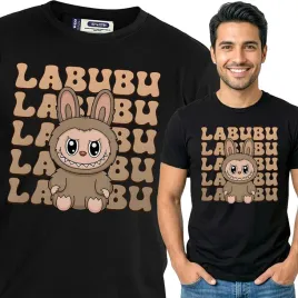 koszulka-meska-czarna-bawelniana-t-shirt-l-nadruk-labubu