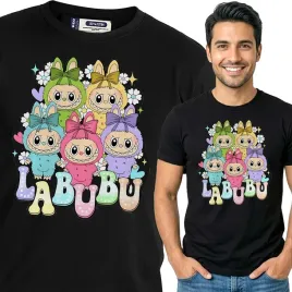 koszulka-meska-czarna-bawelniana-t-shirt-xxl-nadruk-labubu