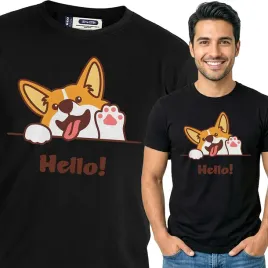 koszulka-meska-czarna-bawelniana-t-shirt-s-nadruk-pieskowe-wzory
