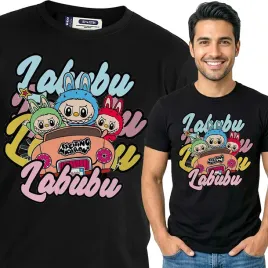 koszulka-meska-czarna-bawelniana-t-shirt-s-nadruk-labubu