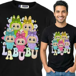 koszulka-meska-czarna-bawelniana-t-shirt-s-nadruk-labubu