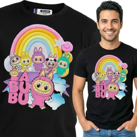 koszulka-meska-czarna-bawelniana-t-shirt-s-nadruk-labubu