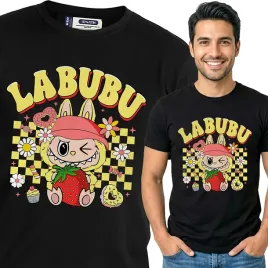 koszulka-meska-czarna-bawelniana-t-shirt-s-nadruk-wzory-labubu