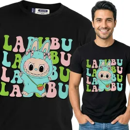koszulka-meska-czarna-bawelniana-t-shirt-xxl-nadruk-wzory-labubu