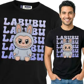 koszulka-meska-czarna-bawelniana-t-shirt-xxl-nadruk-labubu