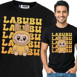 koszulka-meska-czarna-bawelniana-t-shirt-m-nadruk-labubu