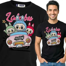 koszulka-meska-czarna-bawelniana-t-shirt-xl-nadruk-labubu