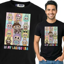 koszulka-meska-czarna-bawelniana-t-shirt-xxl-nadruk-wzory-labubu