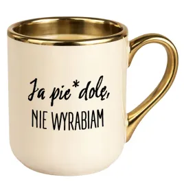 kubek-premium-zloty-ecru-smieszny-kubek-do-pracy-nie-wyrabiam